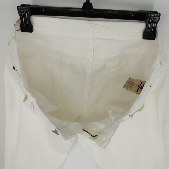 7 for all Mankind Jeans Womens 32 Waist White Stretch Denim Boot Cut 5 Pocket - Picture 16 of 16